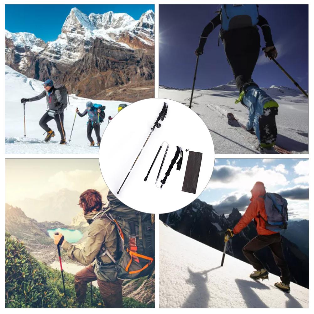 Poteaux de Randonnée Pliables 5 Sections Randonnée Poteaux de Randonnée Pliables Poteaux de Randonnée Poteaux de Randonnée Antichoc Canne de Randonnée d'Escalade pour la Marche en Plein Air