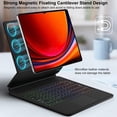 thumbnail image 3 of Keyboard Case for Samsung Galaxy Tab S7 FE S9 S8 S7 Plus Case Magic Backlight Keyboard with Trackpad Magnetic Tablet Cover Capa Spanish Keyboard S7 Plus 12.4 inch, 3 of 6