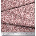 thumbnail image 2 of Soimoi Poly Georgette Fabric Floral & Paisley Block Printed Fabric 1 Yard 42 Inch Wide, 2 of 3