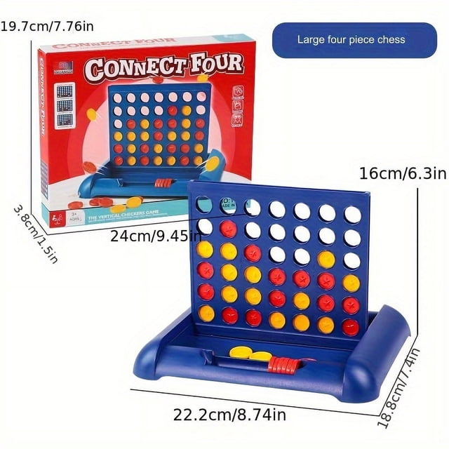 Connect 4 Classic Grid, 4 In A Row Game, Strategy Board Game For 2 Players, Gaming Gift