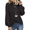 thumbnail image 1 of T-shirts Décontractés à Manches Longues pour Femmes, Noir, XXL, 1 of 4
