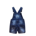 thumbnail image 2 of Kidscool Space Little Girl Boy Patchwork Decor Fashion Jeans Shortalls,Blue,12-18 Months, 2 of 8