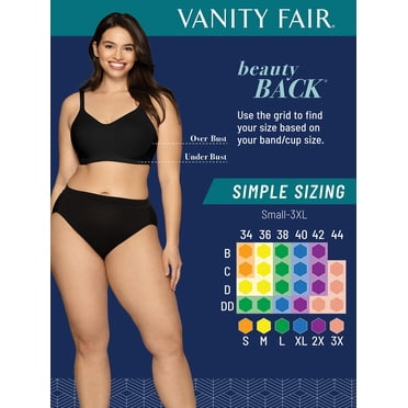Vanity Fair Soutien-Gorge de Confort Sans Fil pour Femmes, Personnalisez Votre Silhouette et Votre Soutien : Bretelles Convertibles, Enfilage Facile, Lissage du Dos - Blanc
