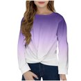 thumbnail image 1 of Plebaso Chandail à Manches Longues pour Filles avec Torsade à l'Avant, Imprimé pour Garçons, Col Ras du Cou, Décontracté, Léger, Chandail à Enfiler, Hauts pour Enfants, 1 of 7