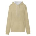 thumbnail image 5 of Timegard Hoodies for Women Drawstring Long Sleeve Sweatshirts Pullover Fall Winter Solid Color Tops, 5 of 5