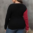thumbnail image 3 of Cameland Oversized Sweaters for Women Plus Size Fashion Long Sleeve Loose Color Block Blouse Pullover Sweaters Jumper, 3 of 5
