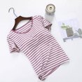thumbnail image 2 of FAIWAD T-Shirts Rembourrés pour Femmes avec Soutien-Gorge Intégré, Manches Courtes, Col Ras du Cou, Hauts de Pyjama Légers et Confortables, 2 of 3