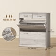 thumbnail image 3 of HOMCOM Armoire d'Entrée avec 2 Tiroirs Basculants pour 12 Paires de Chaussures Gris, 3 of 10