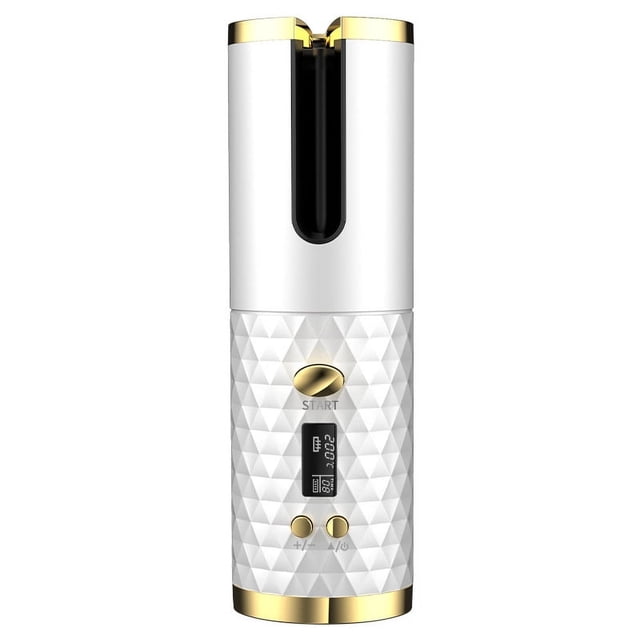 Fer à Friser Sans Fil à Rotation Automatique avec Chargement Sans Fil - Température Réglable 150°C-200°C, Construction ABS et Métal, Conception Portable 194*60*60 mm, Poids Léger 325 g, Offert en