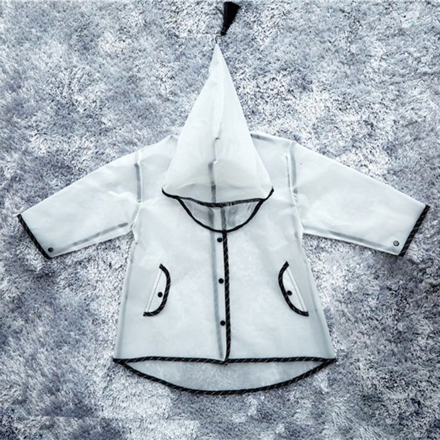 Imperméable Réutilisable Plus Épais Poncho de Pluie Veste Imperméable pour Enfants Garçon Fille, Transparent, P