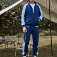 thumbnail image 4 of Miqool Mens Track Suits 2 Piece Sets Color Block Running Athletic Sweatsuits Casual Long Sleeve Full Zip Up Jacket and Sweatpants Sports Jogging Suits Sets, 4 of 4