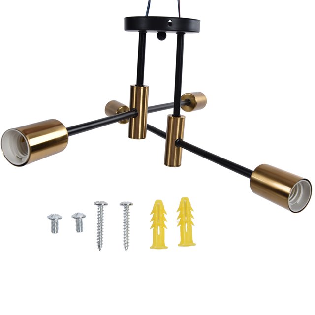 Wrought Iron Ceiling Lamp, Firm Easy To Assemble 4 Light Ceiling Mount Lamp For Office For Dressing Table For Yoga Room