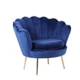 thumbnail image 4 of Heavenly Collection- Fauteuil d'Appoint Velours pour Salon Chambre Coiffeuse|. Bleu| Style Glamour| ENSEMBLE DE 2, 4 of 5