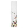 thumbnail image 5 of Mikilon Ensemble Stylé pour Femmes 2 Pcs Décontracté Ample Imprimé Gilet Pantalon Long Sans Manches Col Rond Haut/chemise Ensemble Blanc TP, 5 of 5