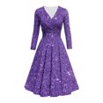 thumbnail image 2 of Offre à Durée Limitée Iumwxz Robe à Manches Longues Col en V pour Femmes Tunique Robe de Performance Robe Imprimée Brillante Robes Longues pour Femmes Robe Ample et Fluide pour la Rue, 2 of 4