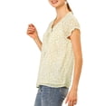 thumbnail image 4 of INSPIRE CHIC Blouse Fleurie pour Femme de Rentrée Scolaire à Manches Courtes Cap, en Chiffon, Décontractée, à Volants, Hauts Blanc Jaune TP, 4 of 7