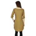 thumbnail image 4 of Phagun Kurta Indienne de Designer Décontractée pour Femmes Kurti Unie Brune Haut en Rayonne Tunique Robe, 4 of 8