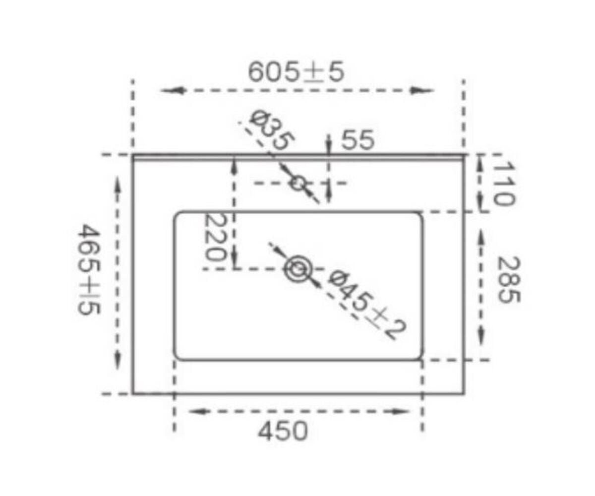 DROP Bath and Kitchen DR091066 Bathroom Vanity Top