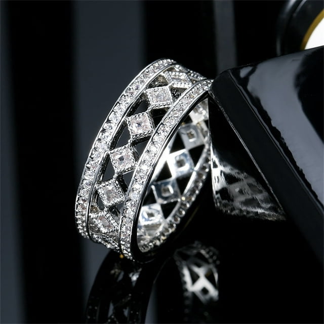 CNKOO Simulated zircon fire color treasure ring female temperament micro-set zircon ring