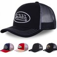 thumbnail image 2 of Baseball Cap VON lettered Sunscreen Mesh Embroidered DUTCH Trucker Hat TEMU black Adjustable, 2 of 4