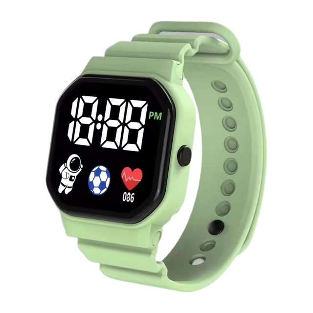 HEVIRGO C3-12 Electronic Watch Luminous Life Waterproof Square Dial LED Spaceman Sports Men Women Digital Watch for Student
