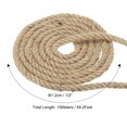 thumbnail image 2 of Unique Bargains 1/2 Inch 49.2 Feet Jute Rope Natural Manila Rope 4 Strand Twisted Thick Heavy Twine Rope, 2 of 5