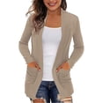 thumbnail image 1 of Womens Open Front Plus Size Chunky Knit Cardigan Sweaters Dressy Long Sleeve Fall Soft Cardigan Outwear with Pockets, 1 of 5