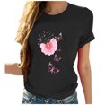 thumbnail image 1 of T-shirt à Manches Courtes Imprimé Col Rond Décontracté pour Femmes, 1 of 1
