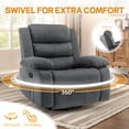 thumbnail image 3 of Korser Oversized Swivel Rocker Recliner Chair for Adults 40.6'' Wide for Living Room,Grey, 3 of 7