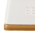 thumbnail image 4 of Bouclair White Ceramic & Wood Butter Dish, 4 of 10