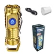 thumbnail image 3 of Meitianfacai Flashlight Bright Rechargeable Ultra-bright Small Portable Outdoor Lighting Shooting Household Mini Three-eye Small Steel 2pc, 3 of 4