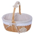 thumbnail image 3 of Wicker Storage with Gingham and Lace Trim Crochet Design Ideal for Home Picnic Use and Giving, 3 of 6