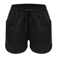 thumbnail image 4 of Cameland Women Summer Drawstring Elastic Waist Casual Solid Shorts Short Pants, 4 of 5