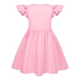 thumbnail image 4 of FhsagQ Robes pour Filles Enfants Filles Manches Volantées Col Rond Robes Enfants Été Robe à Manches à Volants Tout-Petits Filles Printemps le 7 Juillet Robes 5T 4-5 Ans, 4 of 5