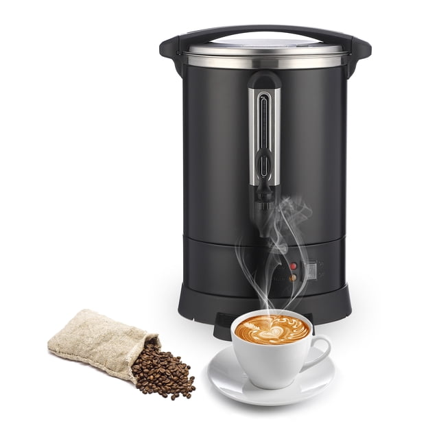 Coffee Urn with Double-Wall Stainless Steel & Twist-Lock Lid - Quick Brewing Coffee Maker With Keep-Warm Mode for Events & Catering