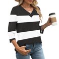 thumbnail image 4 of Fewfanhot Hauts pour Femmes Mode d'Automne Col en V Tenue de Bureau Décontractée Tunique Chandail Tenues, 4 of 9