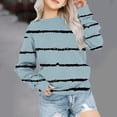 thumbnail image 3 of QIPOPIQ Chandail en Molleton Surdimensionné pour Filles Chandails en Molleton Rayés d'Automne Col Rond Manches Longues Chemise Décontractée Pull Ample Vêtements d'Hiver pour Enfants 1-12 Ans Liquidation, 3 of 6