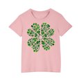 thumbnail image 1 of FAIWAD Hauts pour Enfants Garçons Filles Manches Courtes T-Shirt Graphique de la Saint-Patrick Trèfle Mignon Décontracté Col Rond, 1 of 4