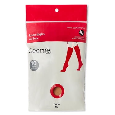 Lot de 10 paires de mi-bas taille forte George pour femmes