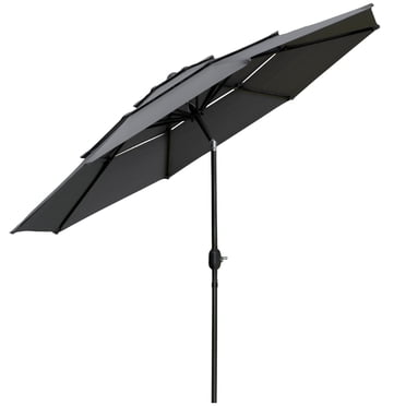Outsunny 9FT 3 Tiers Patio Umbrella Outdoor Market Umbrella