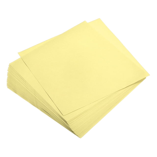Unique Bargains 200 Sheets 6x6 Inch Origami Paper Double Sided Light Yellow Square Sheet for Art Craft Project, Beginners