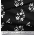 thumbnail image 2 of Soimoi Silk Fabric Leaves & Floral Block Print Fabric by The Yard 42 Inch Wide, 2 of 3