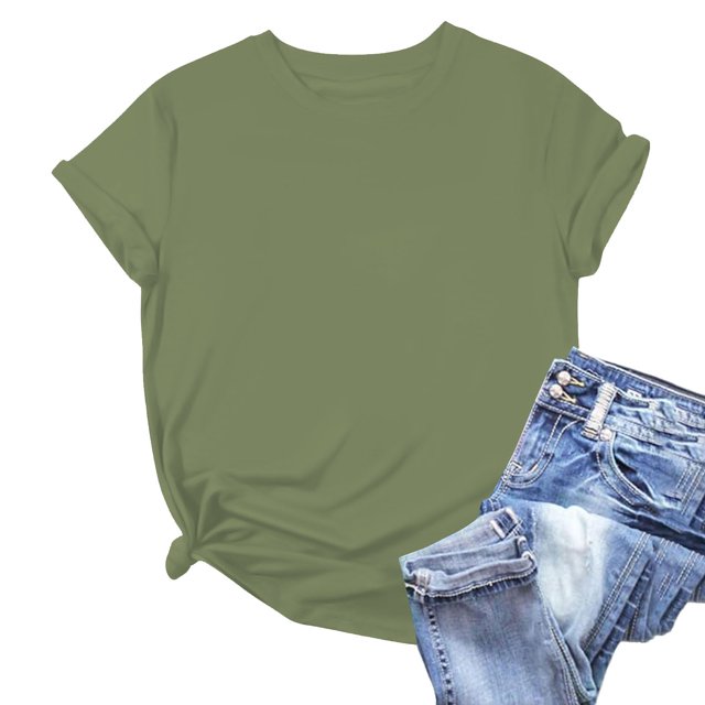 Weiqiqre Shirts for Women Crew Neck Basic Tee - Fashion Summer Spring Tops - Oversized T Shirts for Women