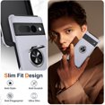 thumbnail image 5 of KOMI for Google Pixel 7 Pro Case, Slim Fit Case for Pixel 7 Pro with Ring Holder Kickstand,[Military Grade Drop Tested] Dual Layer Shockproof Protective Phone Case for Pixel 7 Pro 6.7", Silver, 5 of 5