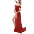 thumbnail image 4 of Baohd Robe de Maternité pour Photographie Robe en Mousseline devant Robes de Grossesse Femmes Vêtements de Séance Photo Accessoire Dentelle Rouge TG, 4 of 6