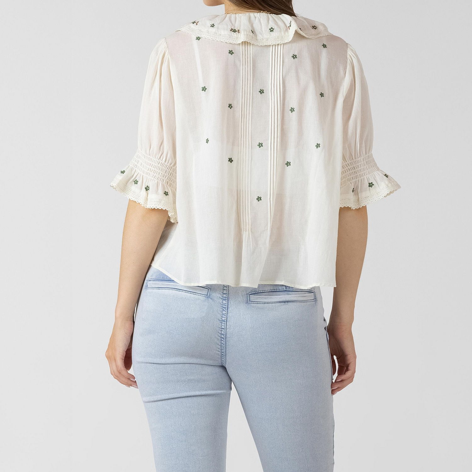 Devoted, Blouse brodée à volants, tailles TP TG