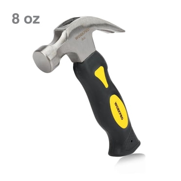 WorkPro 8Oz Mini Claw Hammer ,Stubby Fiberglass Handle