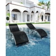 thumbnail image 2 of Chaises de Patio Chaises Longues d'Extérieur Ensemble de 2 - Inclinables Réglables, Textilène Noir, Cadre en Aluminium pour Bord de Piscine, Plage (Lot de 2), 2 of 7
