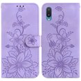 thumbnail image 2 of Compatible with Samsung Galaxy A02 Embossed Lily Wallet Case with Card Holder PU Leather Flip Cover, 2 of 5