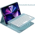 thumbnail image 3 of REQO Keyboard Case for iPad Mini 5/ Mini 4, Soft Back Cover with Pencil Holder & Magnetically Detachable Wireless Bluetooth Keyboard for 7.9 inch iPad Mini 5th/4th Generation, Pink, 3 of 8